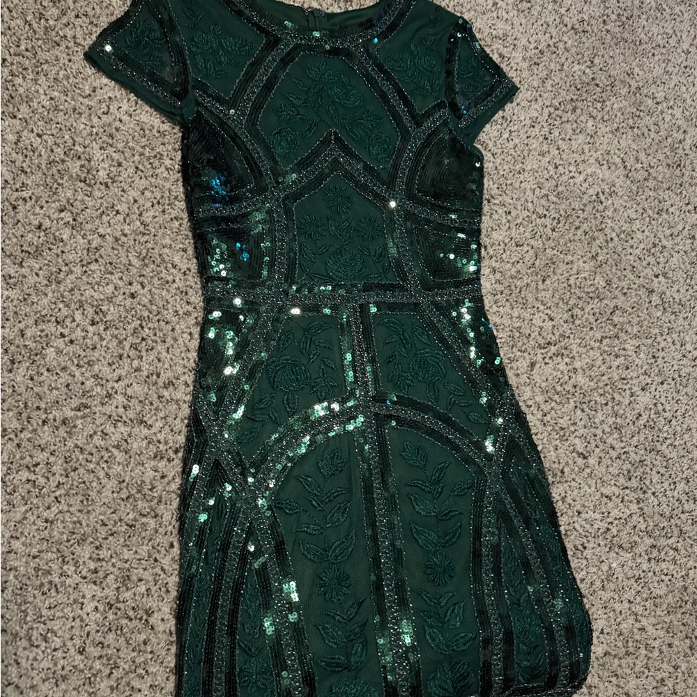 Lulu's Forest Green Sequin Mini Dress